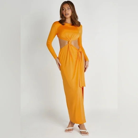 chinese dress ladies Valéry stripe bow knot maxi dress – Chaud Tokyo main image 0